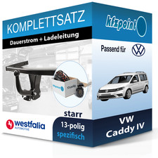 Für VW Caddy IV 15 - jetzt WESTFALIA Anhängerkupplung starr + 13polig E-Satz neu