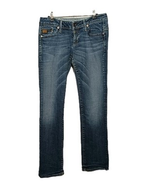 -Star RAW Damen Jeans Midge Straight Blau W33 L34 Low Rise Slim Hose Stretch 42