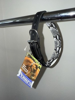 Perris Leather Snake Print Dog Collar Small