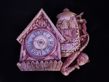 Ceramic Barn And Stein Wall Clock, Vintage 19...