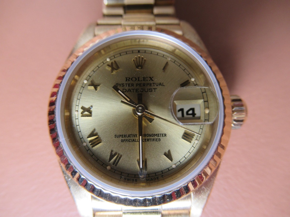18K Ladies Rolex 69178 Datejust 26mm Wristwatch! 18K Pres 8570F