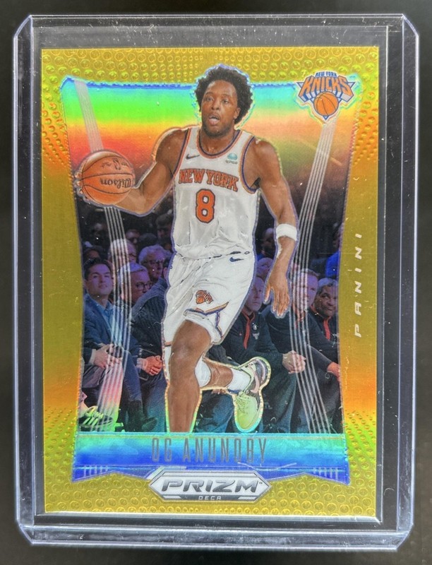 2023-24 Panini Prizm Deca OG Anunoby Gold Jersey # #8/10 Knicks