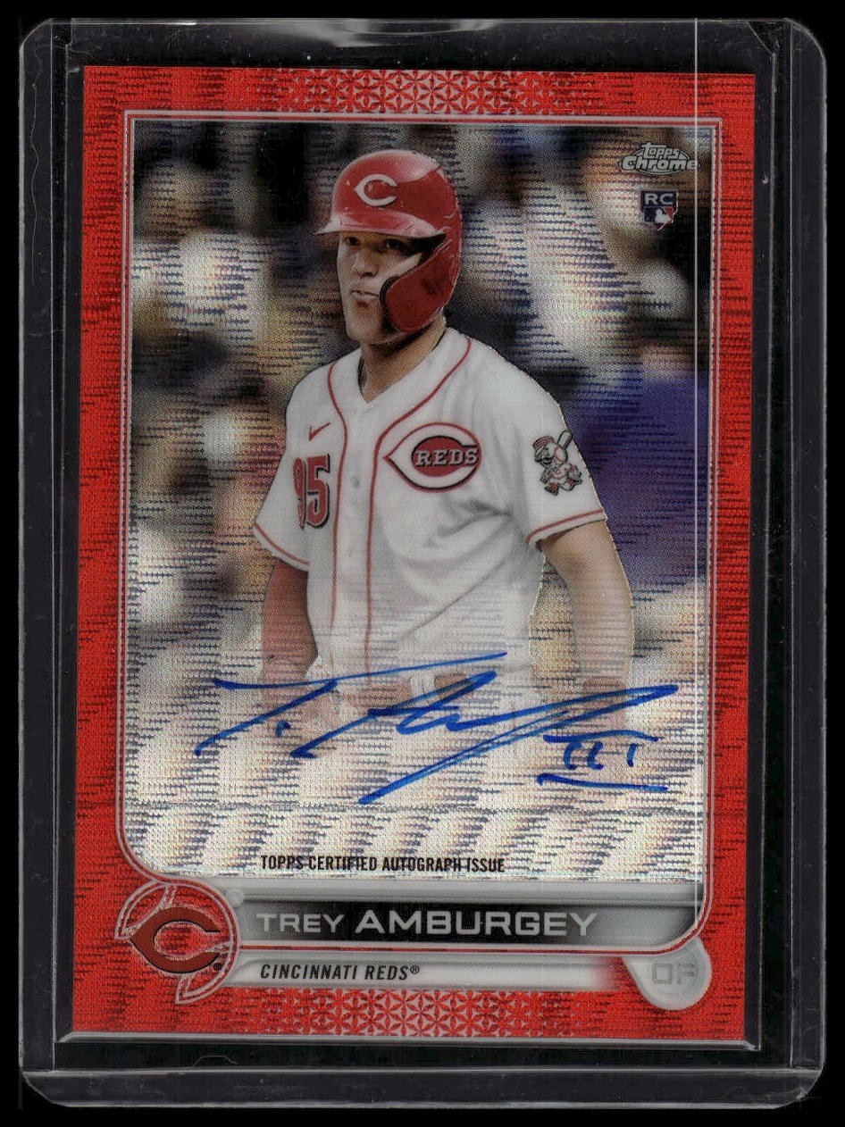 2022 Topps Chrome #RA-TA Trey Amburgey Rookie Autographs Red Wave Refractor #/5