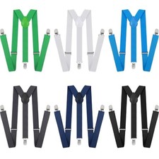 Y Back Unisex Suspenders, adjustable Rainbow 6 Elegant Color