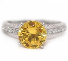 4CT Heat Treated Yellow Topaz 925 Genuine Sterling Silver Ring Sz 8 NF1-7 — photo 1