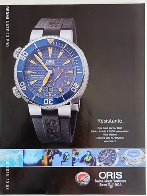 ORIS Vintage Print Ad !! '' Bleu Men Watch ''