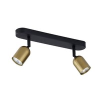Deckenspot 2-Flammig In Schwarz Gold Metall Elegant GU10 Flexibel Flur Leuchte