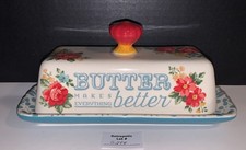 The Pioneer Woman Butter Makes Everything Better Floral Ceramic Butter Dish