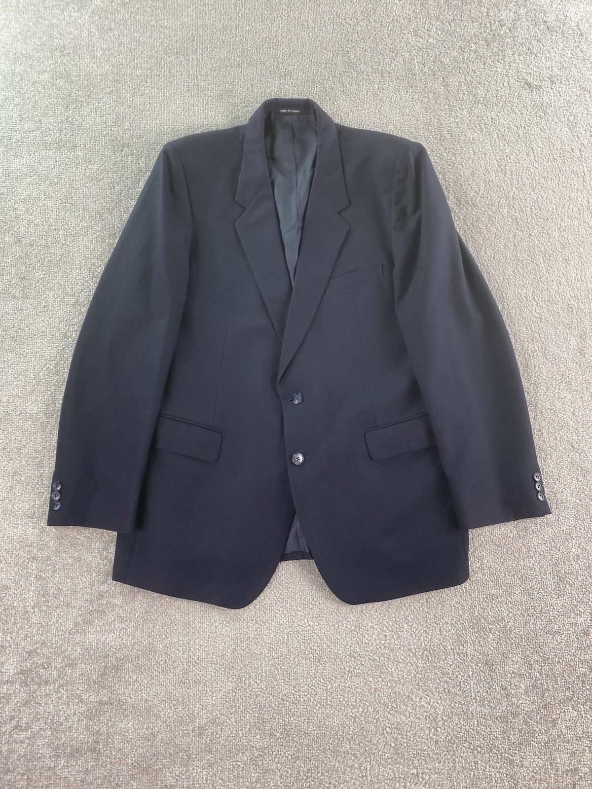 Giacca tuta vintage Yves Saint Laurent 44 L blu lana lusso designer Francia