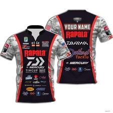 Personalized Race Tournament Rapala Mercury Jersey Zip Bowling Shirt For Men's