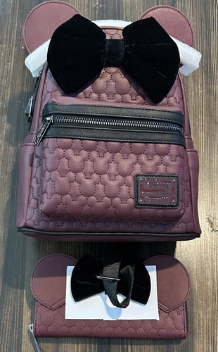 Loungefly Disney Minnie Mouse Mini Backpack & Wallet Never Used NWT