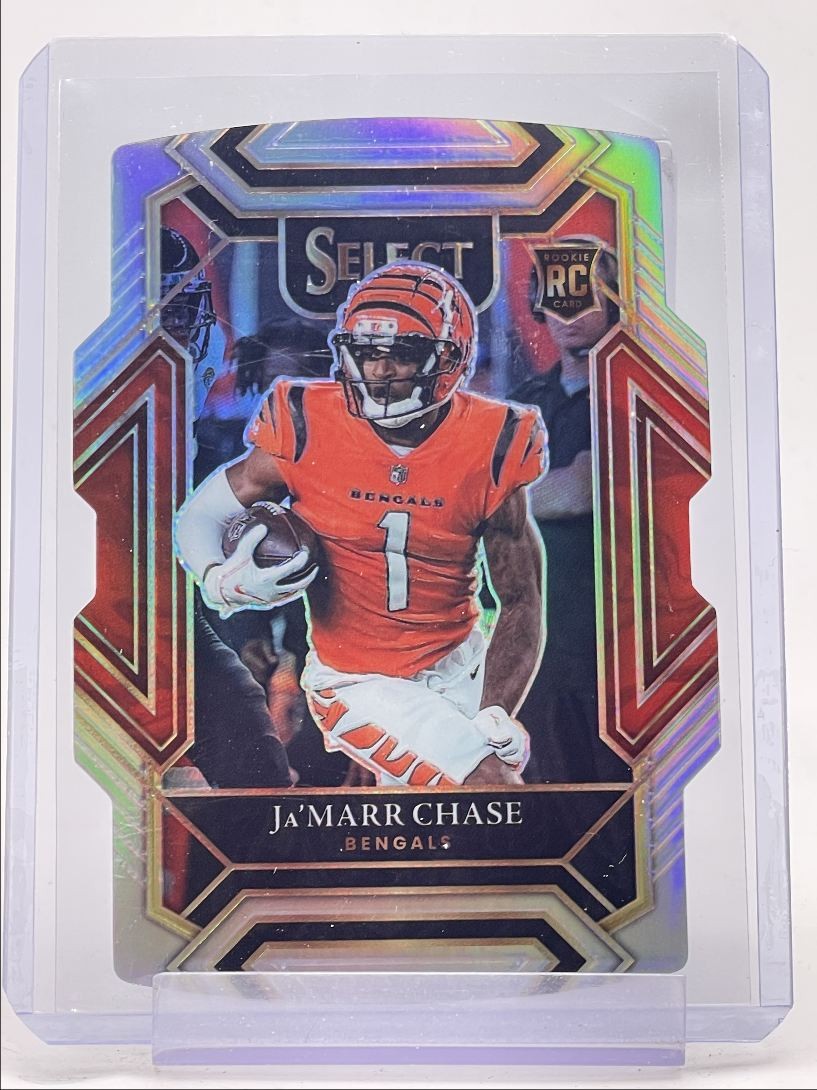 JA'MARR CHASE 2021 SELECT CLUB LEVEL ROOKIE SILVER DIE CUT RC Q5972