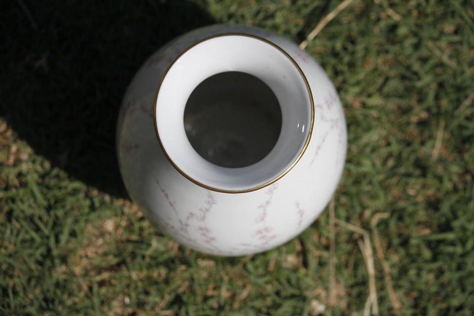 Vase porcelaine Bavaria Tirschenreuth design fleuri Vintage German Vase