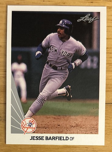 1990 Leaf Jesse Barfield Baseball Card #201 Yankees OF NM O/C