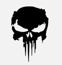 Distressed Punisher Skull Sticker Decal Vinyl For Cars, Trucks, Windows, Laptops