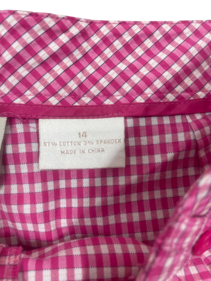 Pantalones Cortos EP 14 Rosa Blanco Cuadros Algodón Spandex Foto 4 de 4