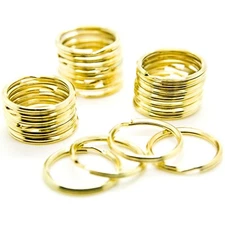 LOT OF 100 pcs KEY CHAIN SPLIT RING 1" (24mm) ~ GOLD