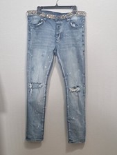GFTD Los Angeles Distress Rip Studded Waist, Men's Jeans Size 36.