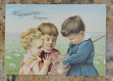Victorian Trade Card Willimantic Thread Butterfly Catcher