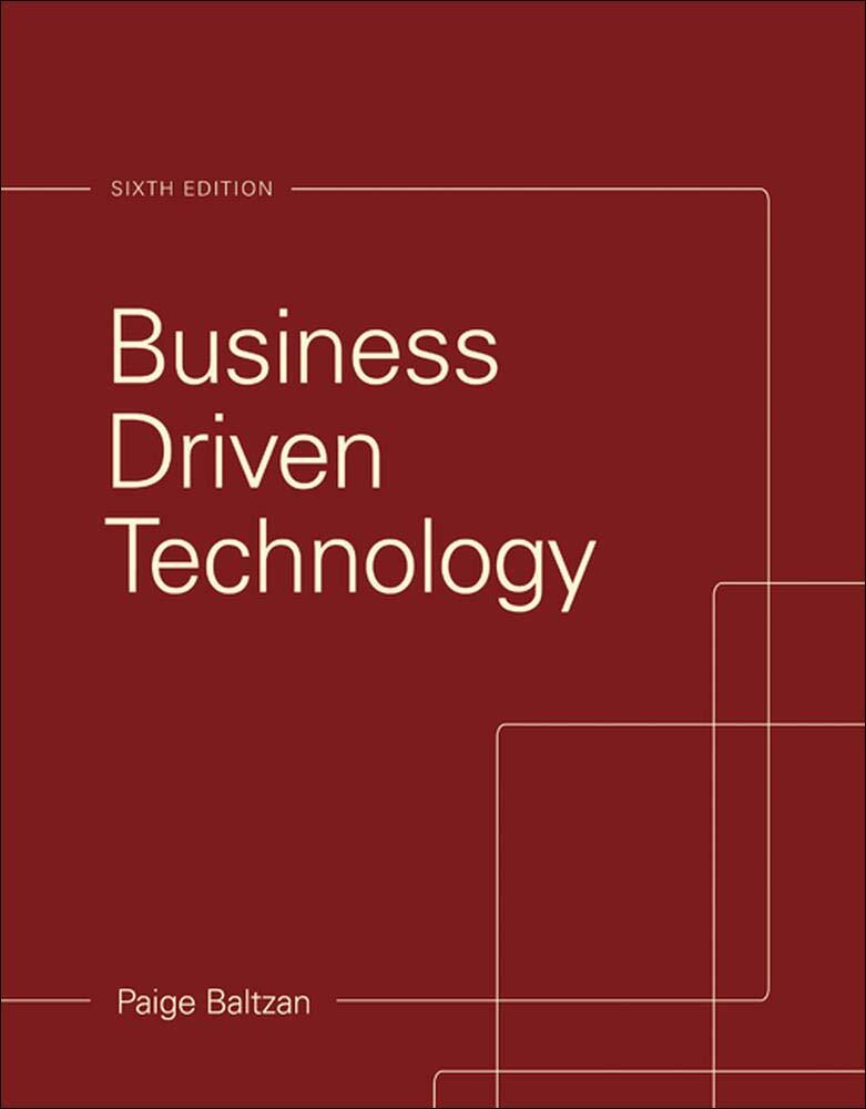 Business Driven Technology 6th Edition