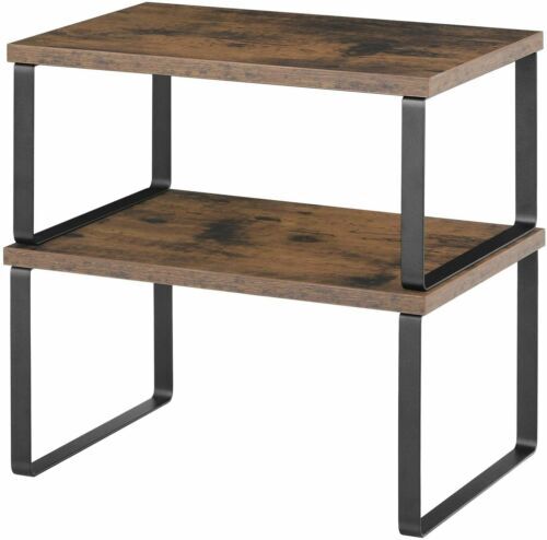 2 Pack Kitchen Spice Rack Table Shelves Wood Storage Racks for Cabinet Organizer