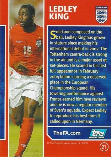 2005 Topps England Cards (World Cup '06 Qualifications) Base Common (21 - 30) - Picture 2 of 40