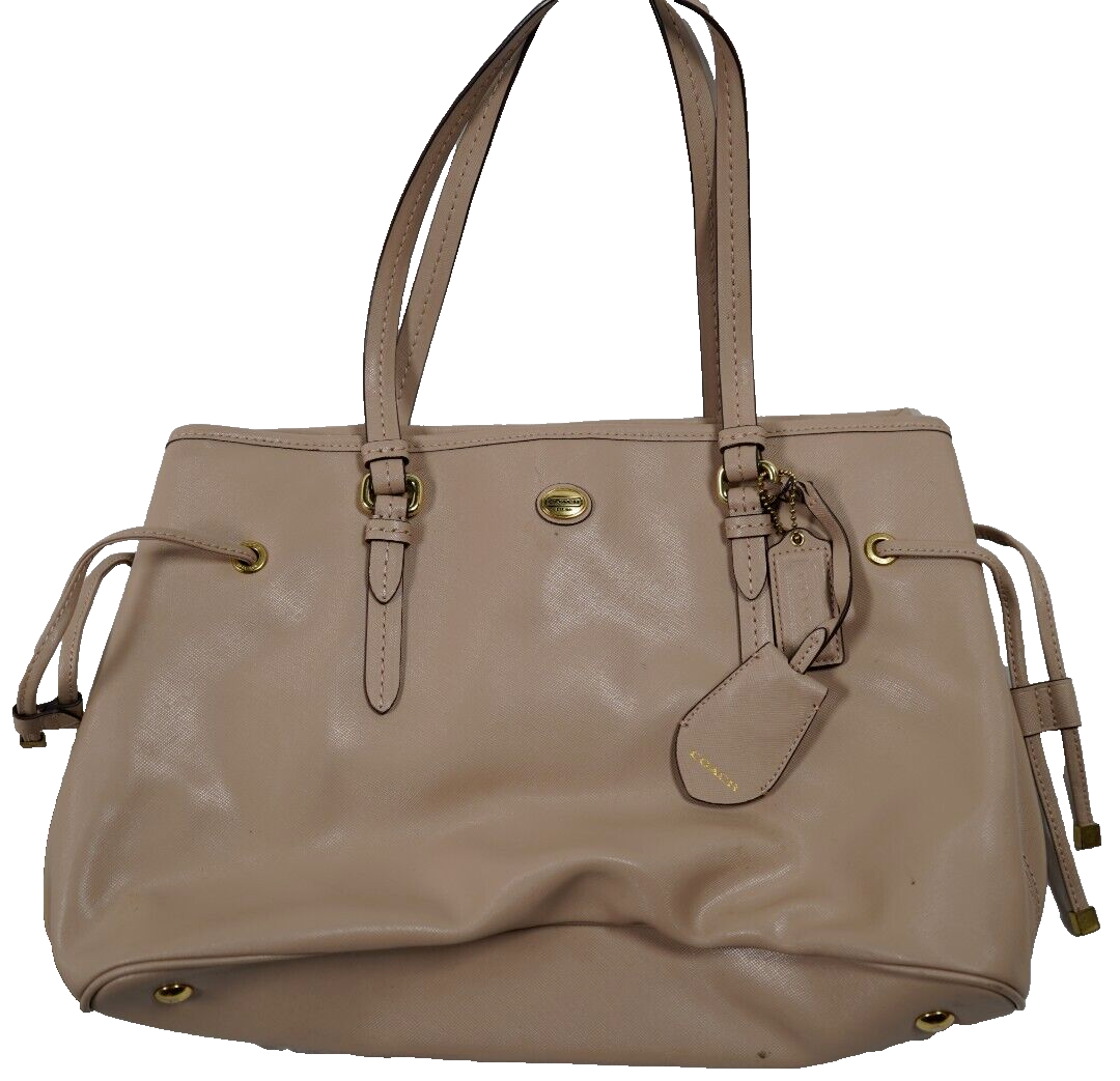 Coach Carryall Shoulder Tote Bag F29362 Peyton Beige Saffiano 