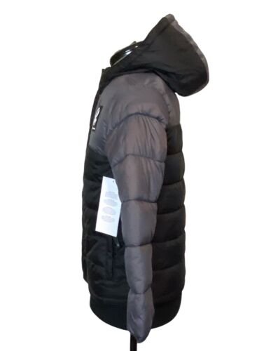 Chaqueta con Capucha Spyder Niños (8-16) Circuit Color Block Puffer Negra/Gris Nueva con Etiquetas $149 - Imagen 5 de 16