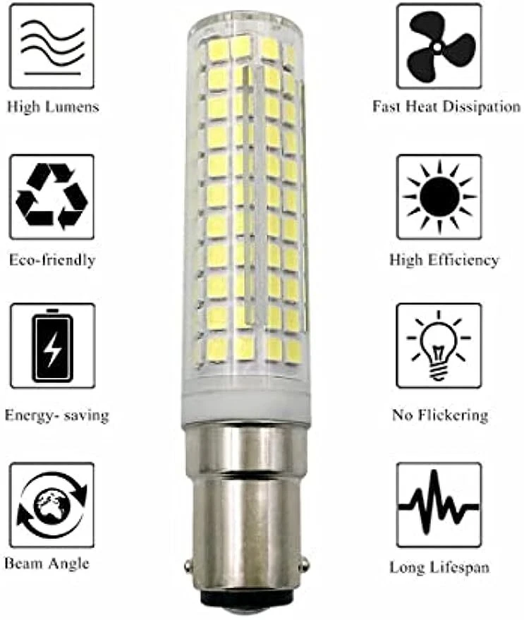 3 Pack BA15D LED Bulb Double Contact Bayonet Base 12W LED Corn Light White 6000K - Image 3 of 4