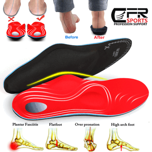 Semelles orthopédiques pieds orthopédiques soutien arc haut coussinets chaussures de sport hommes femmes - Photo 1 sur 14