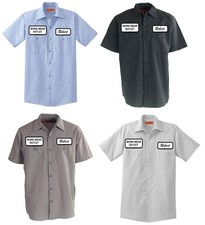 12 Work Uniform Shirts CUSTOM Print Your Company Name Logo Patches BUDGET PRICE