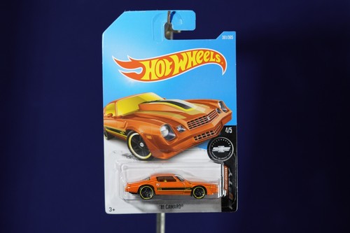 2017 HOT WHEELS '81 CAMARO, ORANGE, #4/5 CAMARO FIFTY, #361/365, BLACK RIMS