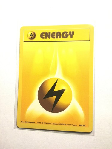 LIGHTNING ENERGY - 100/102 - Base Set - Pokemon Card - NM