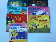FROGGY LOT 7~Jonathan London~BED~SCHOOL~EATS OUT~BAKES CAKE~SLEEPOVER~KISS~SOCCR