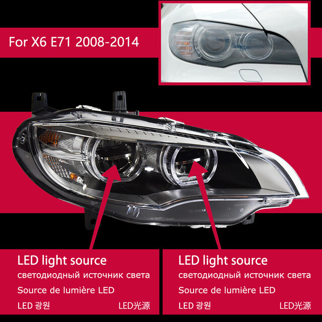 Headlights For BMW X6 E71 2008-2014 Sequential Turn Signal