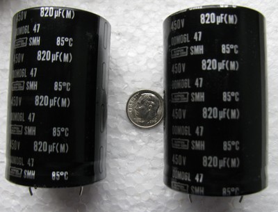 1000 uF @ 450 VDC United Chem-Con SMH snap-in capacitor