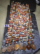 Natural Gobi Multi-Color Alashan Agate/stone Pendant Necklace,Suiseki-viewing