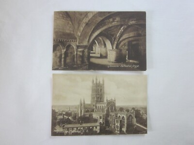 2 GLOUCESTER CATHEDRAL CRYPT ENGLAND POST CARDS UNUSED