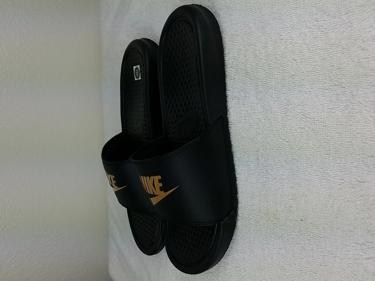 Nike slipper gold store