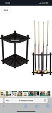 ISZY Billiards Pool Stick Holder - Cue Rack Only - Wood Stand Holds 8 Billiard a