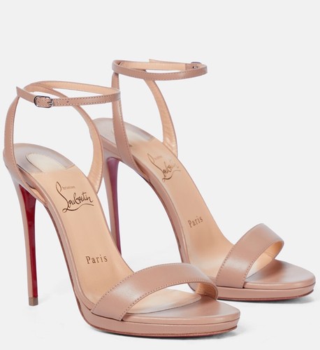 CHRISTIAN LOUBOUTIN Loubi Queen 120 Sandalen in Nude Nappaleder EUR Größe 41