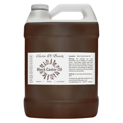 Black castor oil jamaica 100% pure refined cold pressed jbco 1 gallon hair skin
