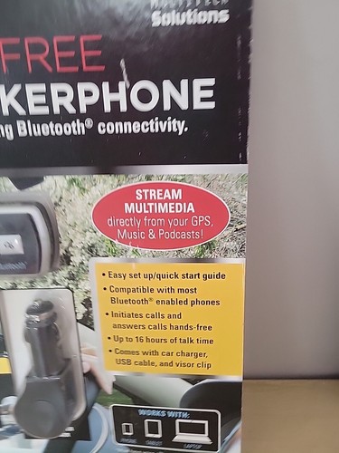 Wireless Bluetooth Handsfree Multitech Speakerphone Speaker Car Kit Visor Clip - 第 1/6 張圖片