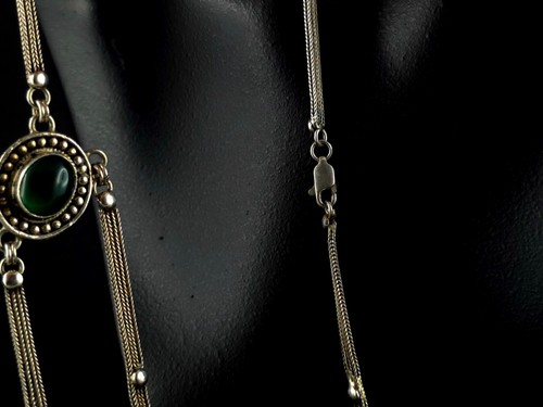 Kette Silber Sterling Achat grün Collier geschmeidig - wunderschön & besonders - Bild 14 von 14