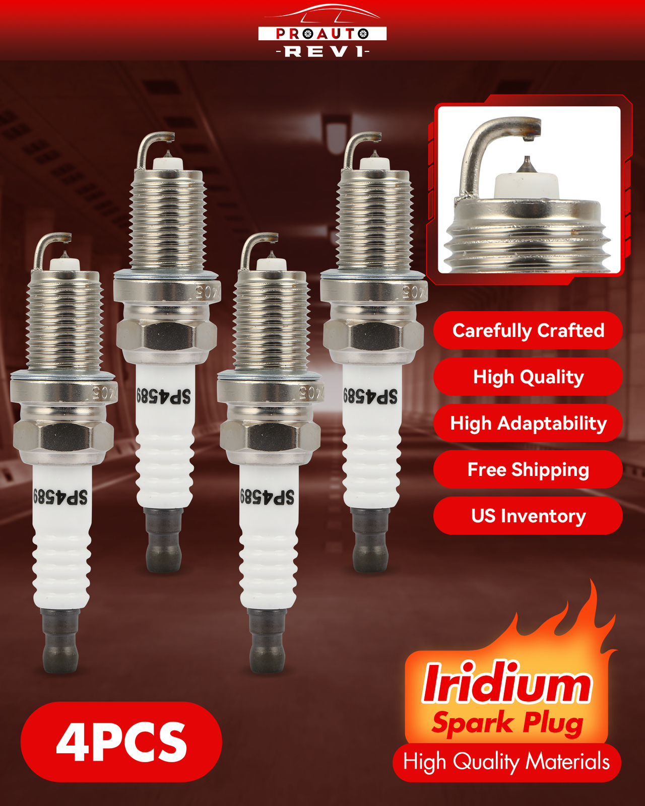 Set of 4 Iridium Spark Plugs For 2002-2011 Toyota Camry 2.4L L4 4589 IFR6T11