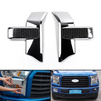 Front bumper headlight grill Chrome Cover trim for 15-17 Ford F150 Accessories L