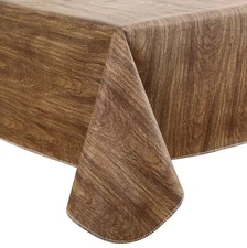 Heavy Duty Vinyl Tablecloth with Flannel Backing Waterproof Oil-Proof Plastic...