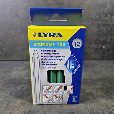 12 Stück Lyra 795 Signierkreide Wachsstift Baukreide in grün