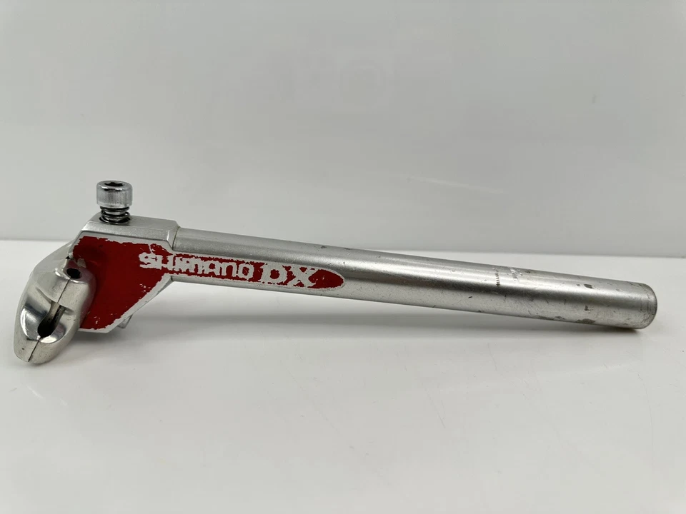 "Tija de sillín de carreras Shimano DX BMX 1980 rara de colección 22,2 11"" roja Japón" Foto 2 de 4