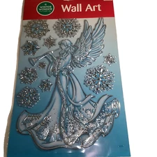 Trumpet Playing Winter Angel Wall Art gel window applique-great glass decoration